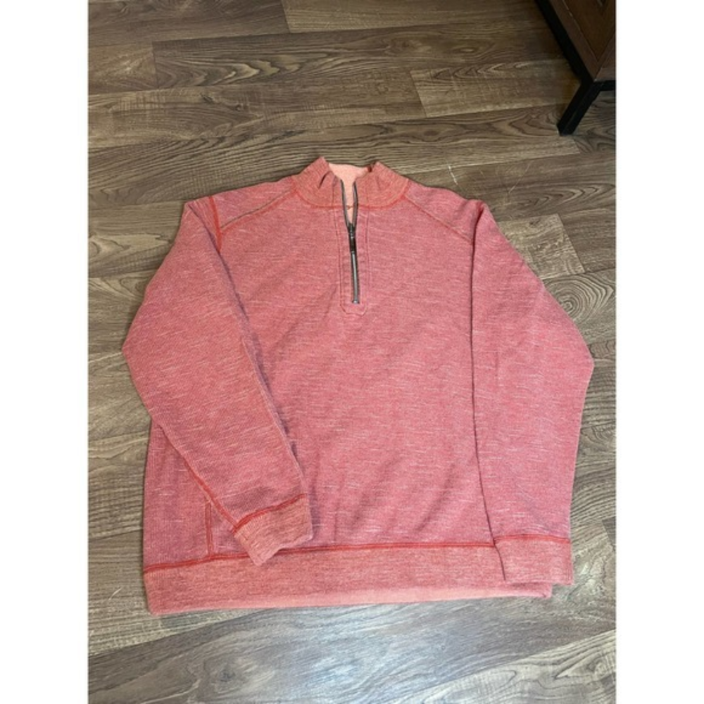 Tommy Bahama Men's Tobago Bay‎ Half Zip Pullover, Red,Sz M
